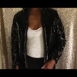 "Dark" Black Bubble Coat